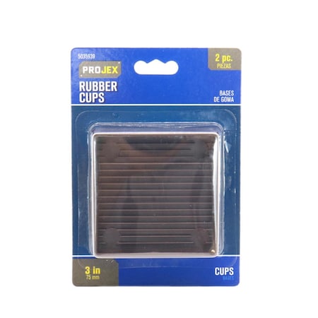 Kd Gabinetes 3 x 3 in. Rubber Square Caster Cup, Brown, 2PK KD3304986